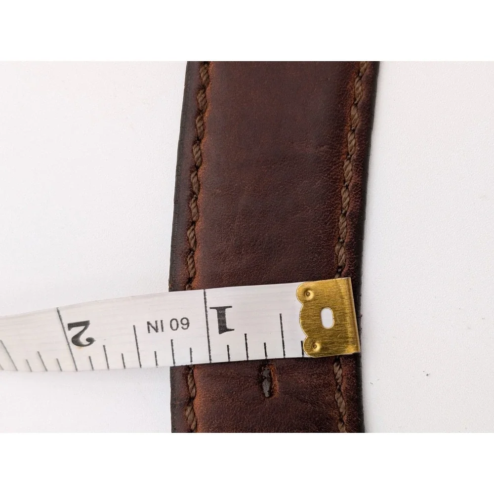 Vintage Justin USA Made Distressed Leather Belt Brown Western Ranch 53 Inches